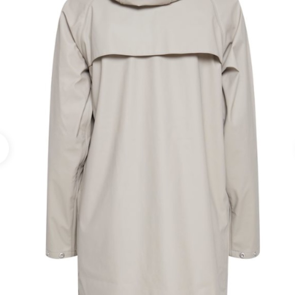 Women's XL Beige Hooded Raincoat Trenchcoat - Picture 4 of 8